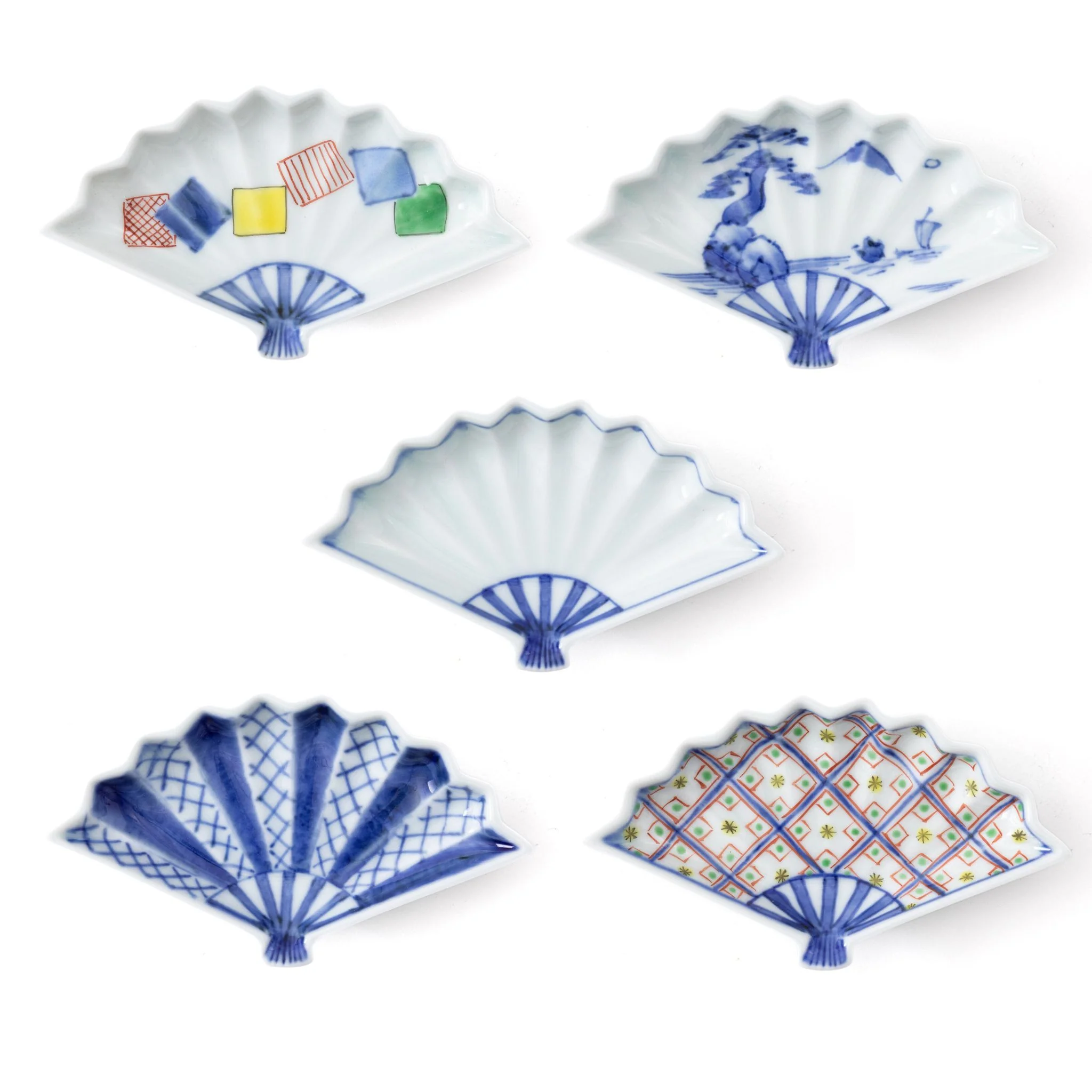Keizan Kiln Arita Jimon Fan-Shaped Sauce Dish - Image 4